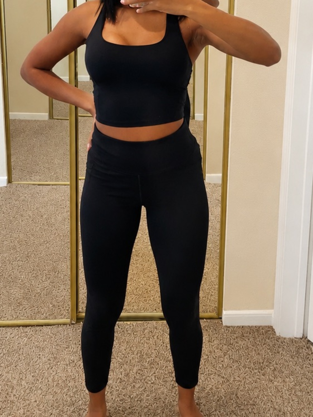Victoria's Secret Black High-Waist Leggings and Corset Sports Tank, Small